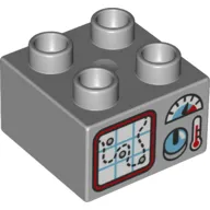 Duplo Brick 2 x 2 with Gauge, Dial, Screen, Controls Print