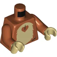 Torso Fur Monkey Stomach, Tan Print, Dark Orange Arms, Tan Hands