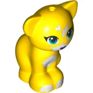 Animal, Cat, Sitting with Dark Turquoise Eyes, Black Nose and White Markings Print