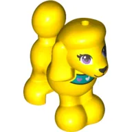 Animal, Dog, Poodle with Purple Bow, Blue Eyes, Black Nose and Mouth Print