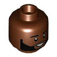 Minifig Head Karamo, Thick Eyebrows, Beard, Smile Showing Teeth Print