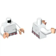 Torso with Dark Red Checkered Shirt Top Print, White Arms, Yellow Hands