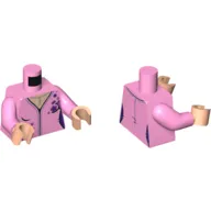 Torso Jacket with Dark Purple Stars, Light Nougat Neck with Necklace Print, Bright Pink Arms, Light Nougat Hands