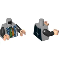 Torso Shirts, Open with Multiple Ties Print (Joey), Black Arms, Light Nougat Hands