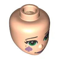 Minidoll Head Green Eyes, Lavender Spades print