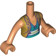 Minidoll Torso Girl with Dark Turquoise Top, Gold Jacket, Nougat Arms
