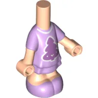 Microdoll Body Short Dress Lavender with Medium Lavender Christmas Tree print, Light Nougat Arms and Legs