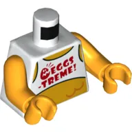 Torso Vest with 'EGGS-TREME', Bright Light Orange Stomach Print, Bright Light Orange Arms and Hands