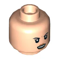 Minifig Head Stormtrooper, Eyelashes, Peach Lips, Angry Print