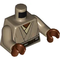 Torso Robes, Tan Undershirt, Reddish Brown Belt print (Mace Windu), Dark Tan Arms, Reddish Brown Hands