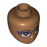 Minidoll Head Dark Purple Glasses, Green Eyes print