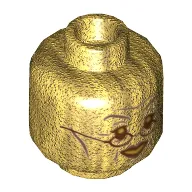 Minifig Head Minerva McGonagall, Copper Eyebrows, Reddish Brown Glasses, Eyes, Lips, and Mouth, Smile Print