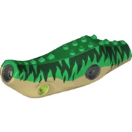 Animal Body Part, Dinosaur, Baryonyx Body with Dark Green Markings, Green Back Print