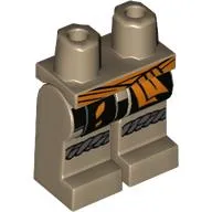 Hips and Dark Tan Legs with Black Robe, Orange Belt, Gray Knee Wraps print