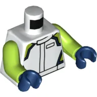 Torso Racing Jacket, Lime and Dark Blue Trim Print, Lime Arms, Dark Blue Hands
