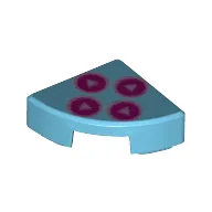 Tile Round 1 x 1 Quarter with Dark Pink Game Controller Buttons print