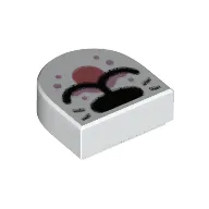 Tile 1 x 1 Half Circle with Animal Snout, Coral Tongue print