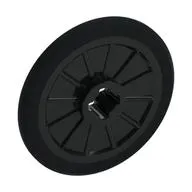 Wheel Wheelchair with Fixed Black Hard Rubber Tire, with Clip Hole