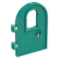 Door 1 x 4 x 6 Round Top with Window and Keyhole, Reinforced Edge