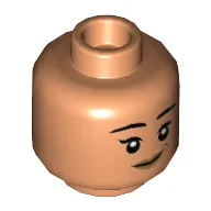 Minifig Head Padma / Parvati Patil, Dark Tan Lips, Closed Mouth Print