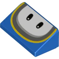 Slope 30° 1 x 2 x 2/3 with White Eyes, Yellow/Dark Bluish Grey Lines print