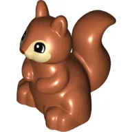 Duplo Animal Squirrel with Black and White Eyes on Tan Face Print