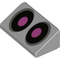 Slope 30° 1 x 2 x 2/3 with Black Eyes, Bright Pink Pupils print