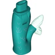 Minidoll Hips and Fishtail (Mermaid) with Opal Trans-Light Blue Tail Fin and Scales Print