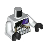 Torso Armor, Dark Purple and Black Chest Plate, Dark Tan Straps, Utility Belt Print, White Arms, Black Hands