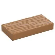 Duplo Tile 2 x 4 with Wood Grain Pattern