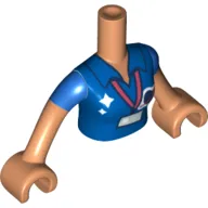 Minidoll Torso Woman Blue Shirt, Coral Keychain with ID Card, NASA-logo print, Nougat Arms and Hands