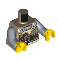 Torso, Uniform, Silver Decorations, Tan Cloak/Shirt, Reddish Brown Belt print, Sand Blue Arms, Yellow Hands