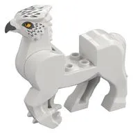 Creature, Buckbeak with Dark Bluish Grey Beak, Bright Light Orange Eyes, Dark Bluish Grey/Light Bluish Grey Feathers print