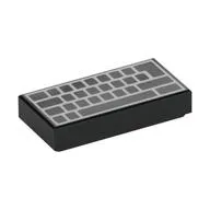 Tile 1 x 2 with Computer Keyboard with No Letters Print