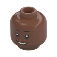 Minifig Head, Eyelashes, Dark Turquoise Hearing Aid, Smile, Teeth print