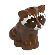 Animal, Raccoon Sitting with Dark Brown Markings, White Nose print