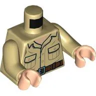 Torso Shirt, Pockets, Dark Brown Belt print, Tan Arms, Medium Nougat Hands