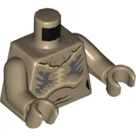 Torso, Tan/Dark Bluish Grey Fur print, Dark Tan Arms and Hands