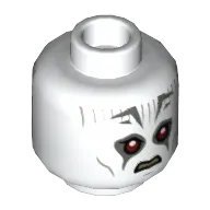 Minifig Head Grand Inquisitor, Red Eyes, Dark Bluish Gray Markings Print