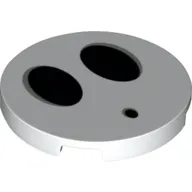 Tile Round 3 x 3 with Two Large Black Ovals and One Small Black Oval (Shy Guy Face) Print