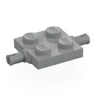 Plate Special 2 x 2 with Wheel Holders with Cross (+) Slots on Pins