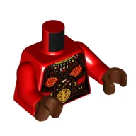 Torso, Tribal Decorations in Dark Brown and Tan, Beads print, Red Arms, Reddish Brown Hands