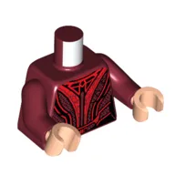 Torso, Robe, Red Decorations/Trim print, Dark Red Arms, Light Nougat Hands