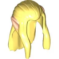 Hair Long Straight with Braid in back, Long Locks over Ears with Light Nougat Elf Ears Pattern