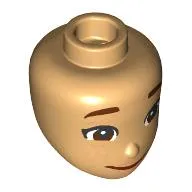 Minidoll Head with Reddish Brown Eyebrows, Eyes, Thin Closed Mouth print