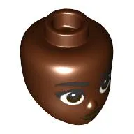 Minidoll Head with Black Eyebrows, Dark Brown Eyes, Black Lips print