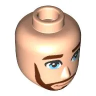 Minidoll Head Male with Reddish Brown Eyebrows, Full Beard, Bright Light Blue Eyes print