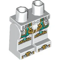 Hips and White Legs with Robe, Dark Turquoise/Gold Decorations print