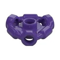 Plate Special 1 x 1 with Hole Through Stud, 3 Bars and 3 Bar Holes