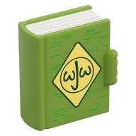 Duplo Book, Bright Light Yellow Diamond, Dark Green 'JWJ' print
